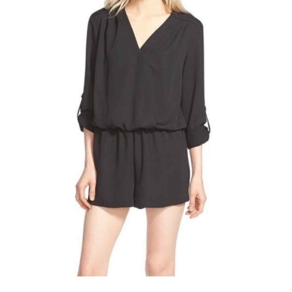 Trouvé Surplice Plunge neck adjustable long‎ sleeve romper. Size XS